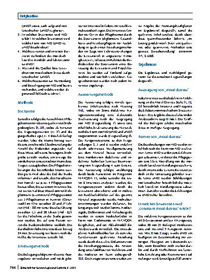 Vorschauseite 2: Facetten von „moral distress“ im Pflegeheim