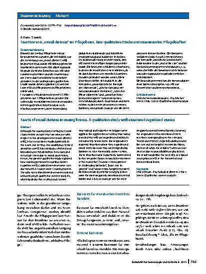 Vorschauseite 3: Facetten von „moral distress“ im Pflegeheim