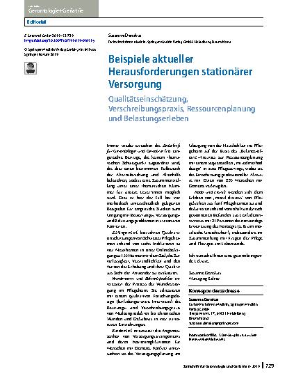 Vorschauseite 1: Beispiele aktueller Herausforderungen stationärer Versorgung