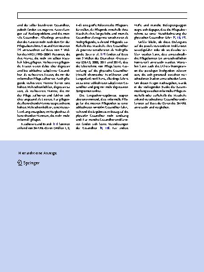 Vorschauseite 2: Bedeutung des Gesundheitsindikators bei der Analyse der Gesundheitsfolgen informeller Pflege
