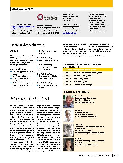 Vorschauseite 1: Mitteilungen der DGGG