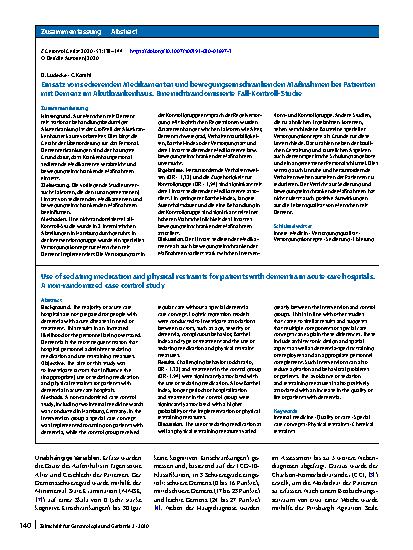 Vorschauseite 3: Einsatz von sedierenden Medikamenten und bewegungseinschränkenden Maßnahmen bei Patienten mit Demenz im Akutkrankenhaus