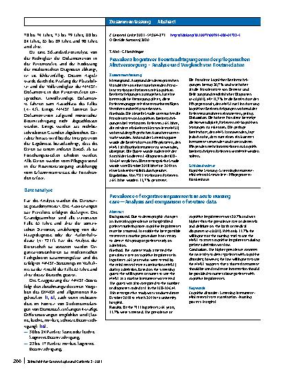 Vorschauseite 3: Prävalenz kognitiver Beeinträchtigungen in der pflegerischen Akutversorgung – Analyse und Vergleich von Routinedaten