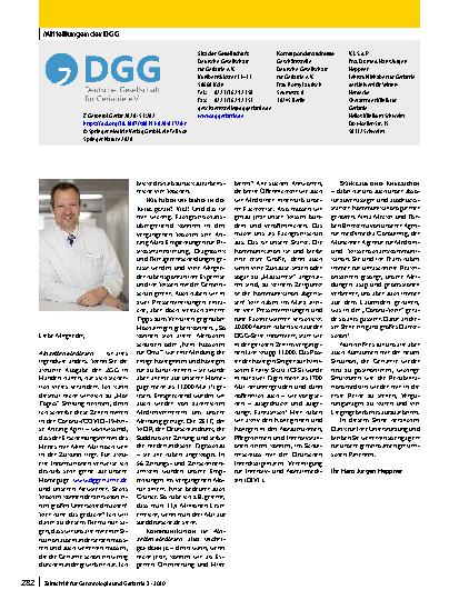Vorschauseite 1: Mitteilungen der DGG