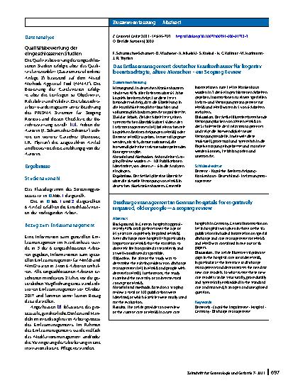 Vorschauseite 3: Das Entlassmanagement deutscher Krankenhäuser für kognitiv beeinträchtigte, ältere Menschen – ein Scoping Review