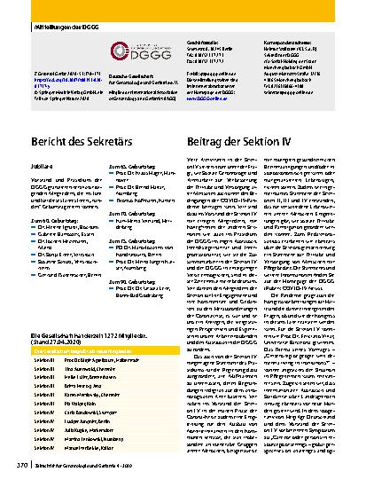 Vorschauseite 1: Mitteilungen der DGGG