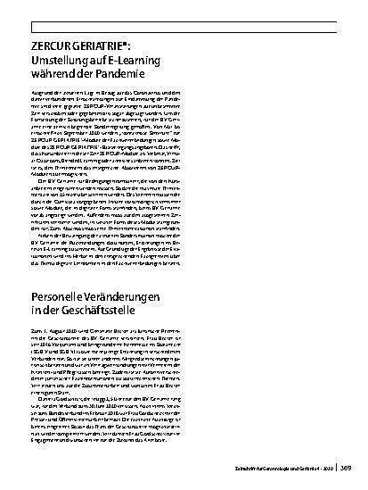 Vorschauseite 5: Mitteilungen des BV Geriatrie