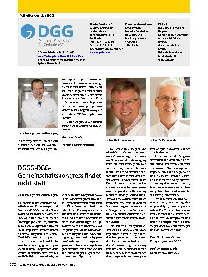 Vorschauseite 1: Mitteilungen der DGG