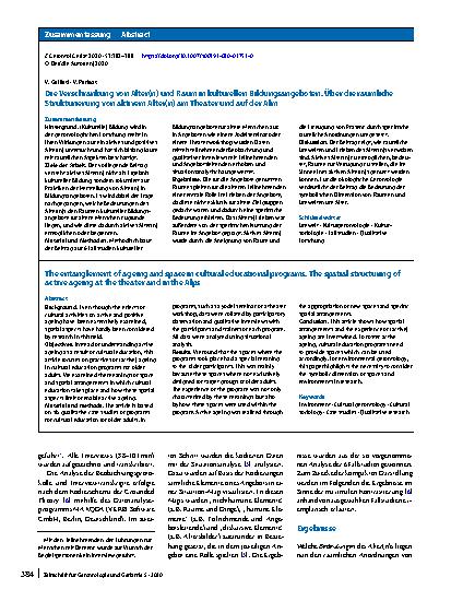 Vorschauseite 3: Die Verschränkung von Alter(n) und Raum in kulturellen Bildungsangeboten