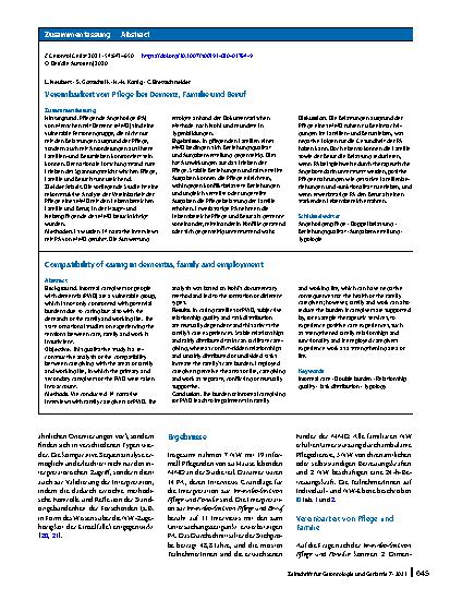 Vorschauseite 3: Vereinbarkeit von Pflege bei Demenz, Familie und Beruf