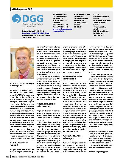 Vorschauseite 1: Mitteilungen der DGG