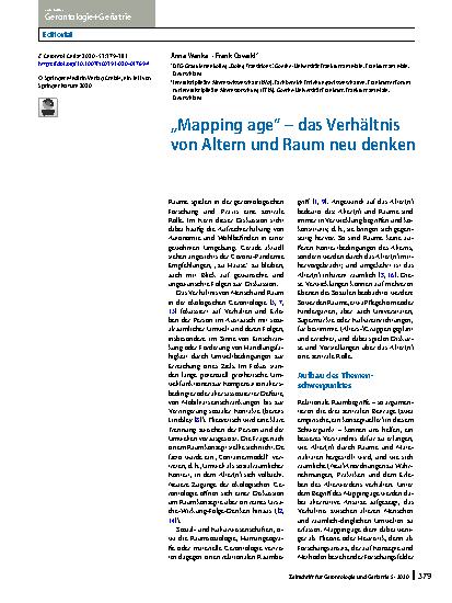 Vorschauseite 1: „Mapping age“ – das Verhältnis von Altern und Raum neu denken
