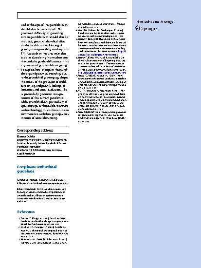 Vorschauseite 3: Extending understanding of grandchild care on feelings of loneliness and isolation in later life