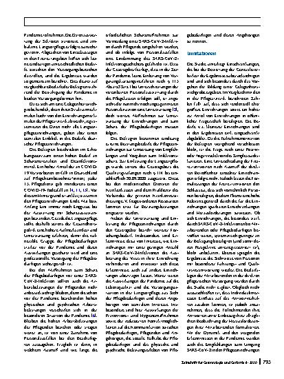 Vorschauseite 6: Bedarfe der Langzeitpflege in der COVID-19-Pandemie