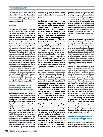 Vorschauseite 2: Current state of research on psychotherapy for home-living vulnerable older adults with depression