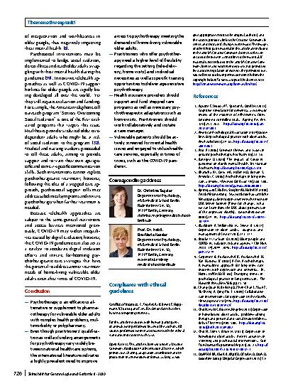 Vorschauseite 6: Current state of research on psychotherapy for home-living vulnerable older adults with depression