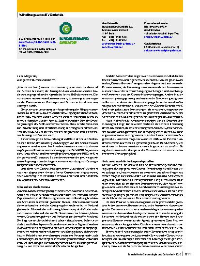 Vorschauseite 1: Mitteilungen des BV Geriatrie