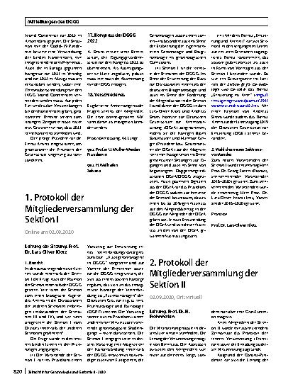 Vorschauseite 6: Mitteilungen der DGGG