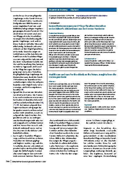 Vorschauseite 3: Gesundheitsversorgung und Pflege für ältere Menschen in der Zukunft