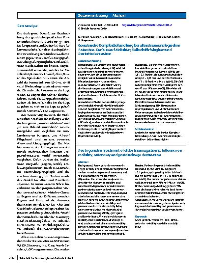 Vorschauseite 3: Geriatrische Komplexbehandlung bei alterstraumatologischen Patienten