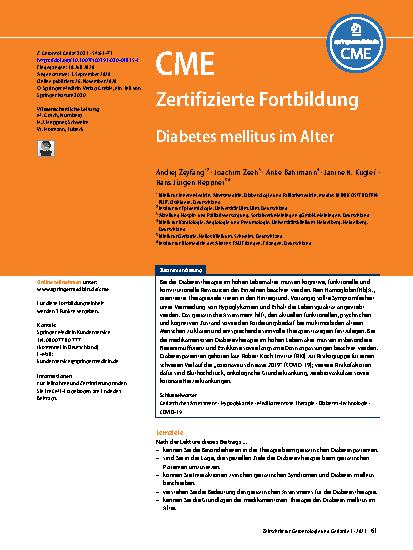 Vorschauseite 1: Diabetes mellitus im Alter