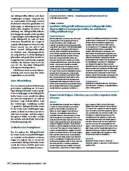 Vorschauseite 3: Geschulte Schlaganfall-Helferinnen und Schlaganfall-Helfer