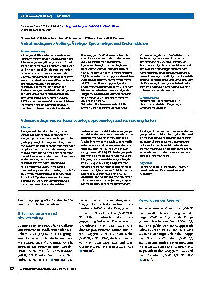Vorschauseite 3: Aufnahmediagnose Prellung: Ätiologie, Epidemiologie und Kostenfaktoren