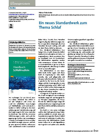 Vorschauseite 1: Ein neues Standardwerk zum Thema Schlaf