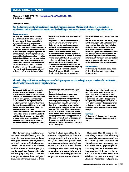 Vorschauseite 3: Die Bedeutung von Gratifikationen bei der Aneignung neuer Medien im höheren Lebensalter