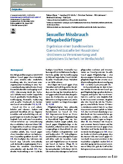 Vorschauseite 1: Sexueller Missbrauch Pflegebedürftiger