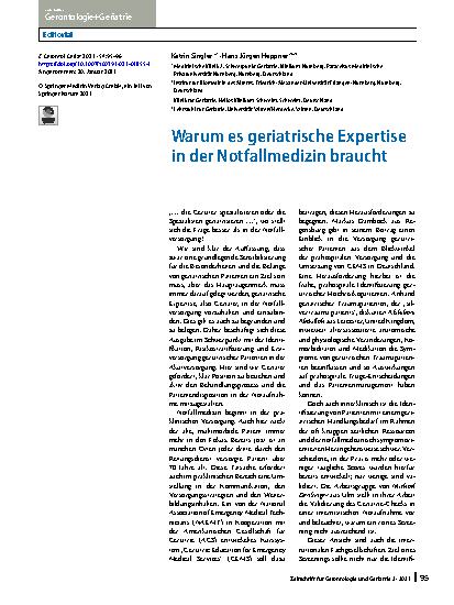 Vorschauseite 1: Warum es geriatrische Expertise in der Notfallmedizin braucht