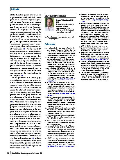 Vorschauseite 2: Improving the care for older emergency department patients: the Acutely Presenting Older Patient study