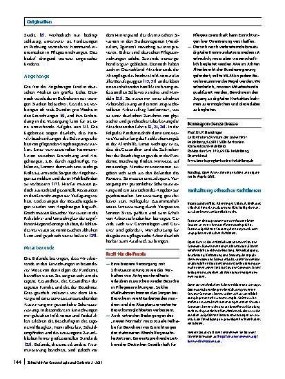 Vorschauseite 4: Psychosoziale Auswirkungen der Pandemie auf Pflegekräfte und Bewohner von Pflegeheimen sowie deren Angehörige – Ein systematisches Review