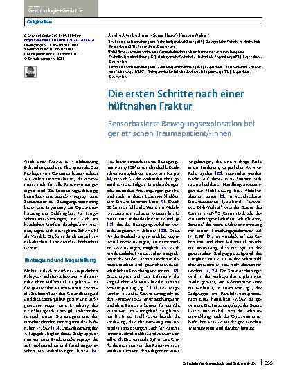 Vorschauseite 1: Die ersten Schritte nach einer hüftnahen Fraktur