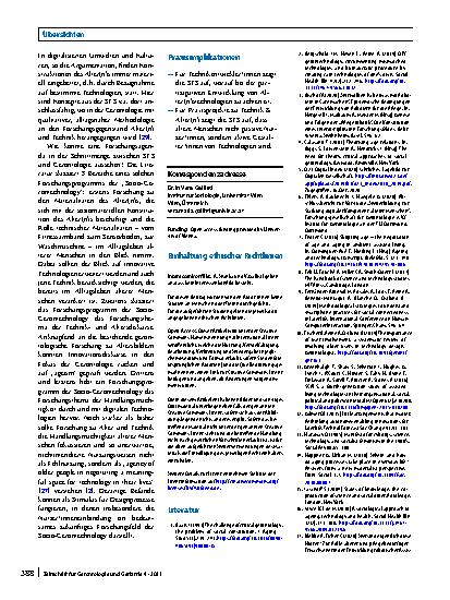 Vorschauseite 5: Socio-Gerontechnology – ein Forschungsprogramm zu Technik und Alter(n) an der Schnittstelle von Gerontologie und Science-and-Technology Studies