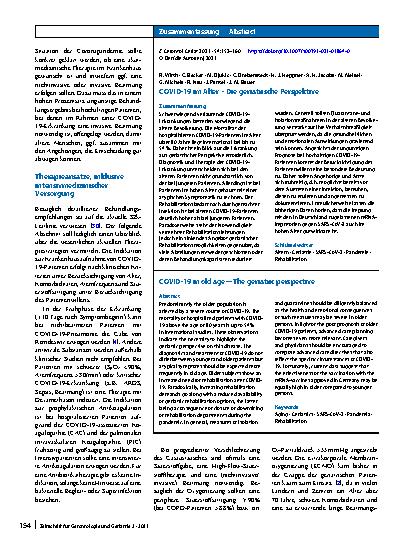 Vorschauseite 3: COVID-19 im Alter – Die geriatrische Perspektive