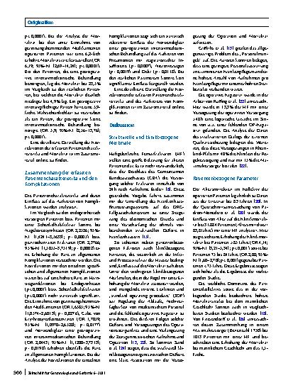 Vorschauseite 6: Einflussfaktoren auf die Mortalität bei Patienten mit hüftgelenknahen Frakturen an einem regionalen Traumazentrum