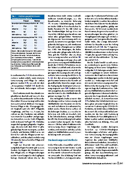 Vorschauseite 2: Veränderungen von Wohlbefinden und privater Unterstützung für Ältere: ein Blick auf die Auswirkungen der COVID-19-Pandemie im Frühsommer 2020