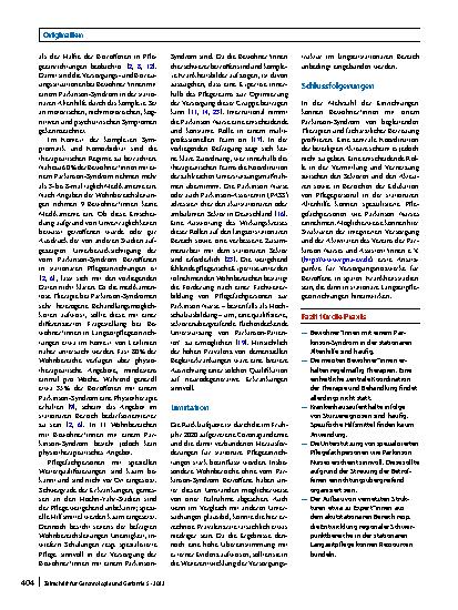 Vorschauseite 6: Bewohner*innen mit Parkinson-Syndrom in der stationären Altenhilfe