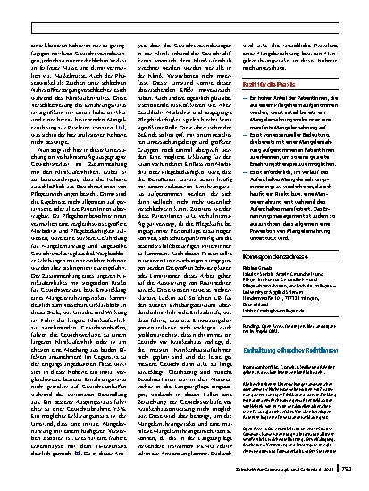 Vorschauseite 5: Gewichtsverluste und Mangelernährungsrisiko bei geriatrischen PatientInnen