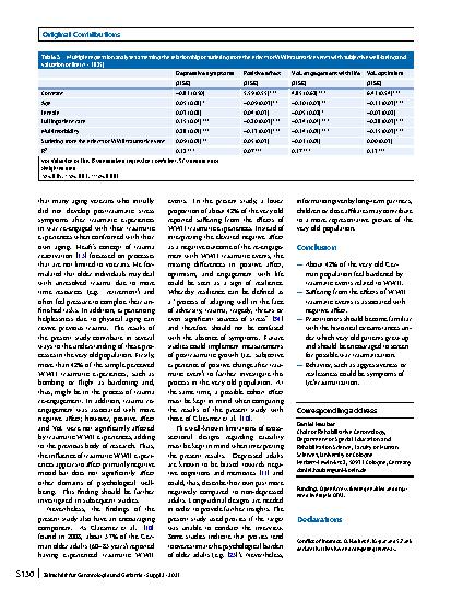 Vorschauseite 5: WWII traumatic events, subjective well-being and valuation of life in the very old