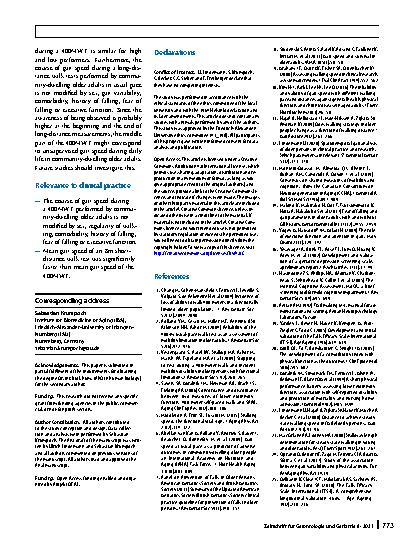 Vorschauseite 6: The course of gait speed during a 400m walk test of mobility limitations in community-dwelling older adults