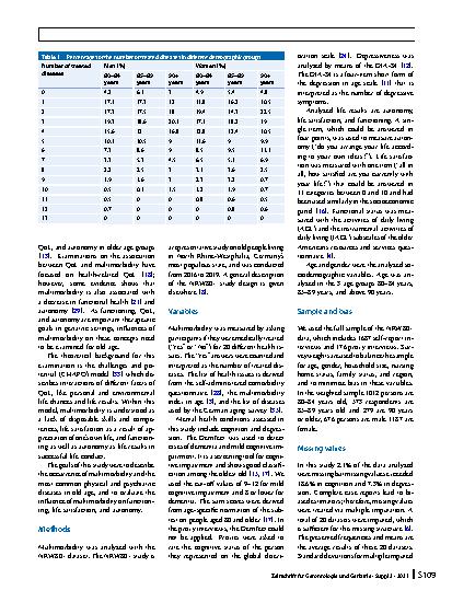 Vorschauseite 2: Multimorbidity in old age and its impact on life results