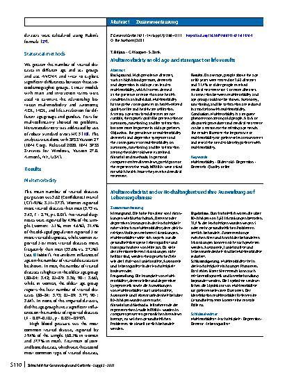 Vorschauseite 3: Multimorbidity in old age and its impact on life results