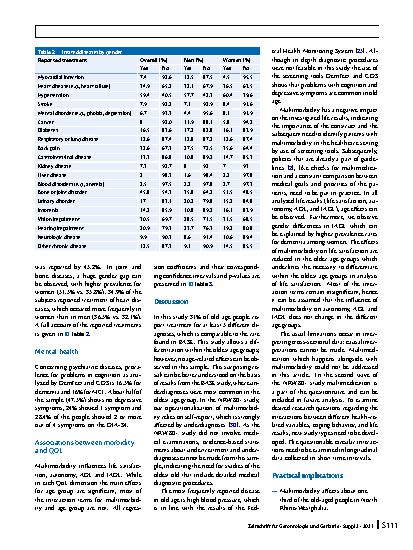 Vorschauseite 4: Multimorbidity in old age and its impact on life results