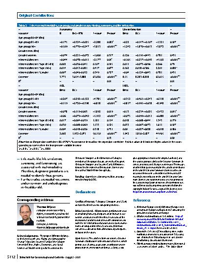 Vorschauseite 5: Multimorbidity in old age and its impact on life results