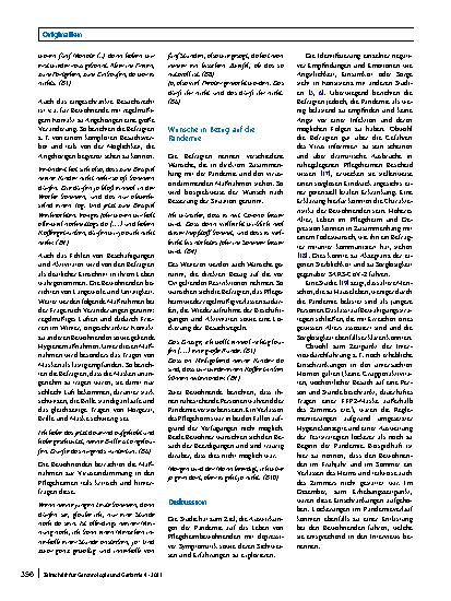 Vorschauseite 4: Erfahrungen und Sichtweisen von Pflegeheimbewohnenden mit depressiver Symptomatik während der COVID-19-Pandemie: eine qualitative Studie