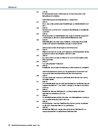 Vorschauseite 4: Abstracts des 33. Jahreskongresses der Deutschen Gesellschaft für Geriatrie