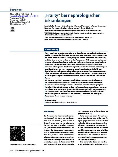 Vorschauseite 1: „Frailty“ bei nephrologischen Erkrankungen