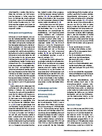 Vorschauseite 2: Prävalenz kraniomandibulärer Dysfunktionen bei Senioren – symptombezogene Analysen bei jüngeren und älteren Senioren